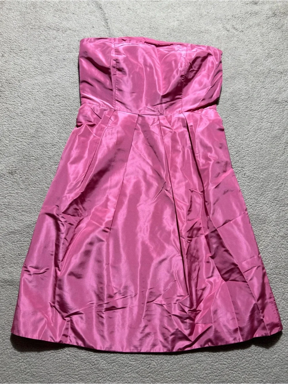 J Crew Dress‎ Womens 2P Petite Pink Mini Strapless Lined 100% Silk Back Zip